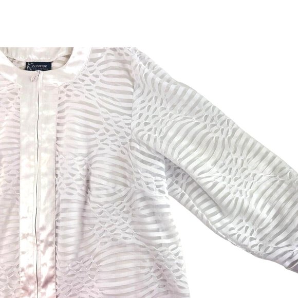 K Woman Collection 2-Piece Zipper Jacket and Tank Top Size 20W White - Picture 10 of 14